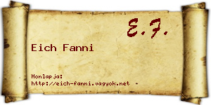 Eich Fanni névjegykártya